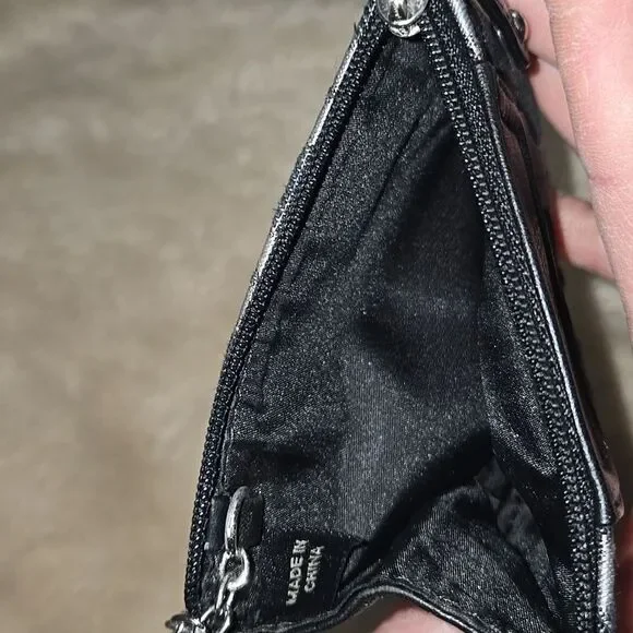 COACH BLACK AND SILVER SIGNATURE C CREDIT CARD CASE - Picture 3 of 4